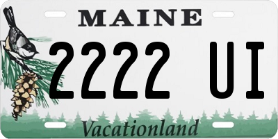 ME license plate 2222UI