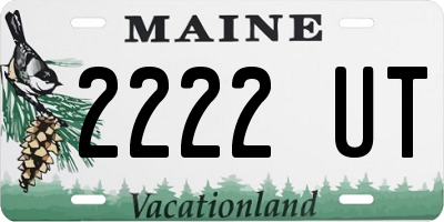 ME license plate 2222UT