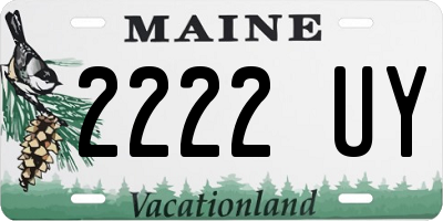 ME license plate 2222UY