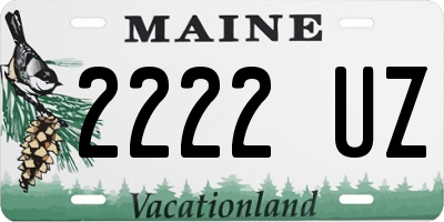 ME license plate 2222UZ