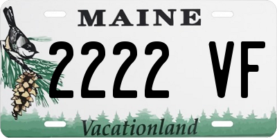 ME license plate 2222VF