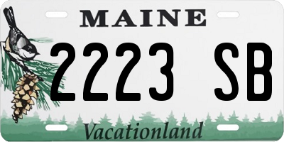 ME license plate 2223SB