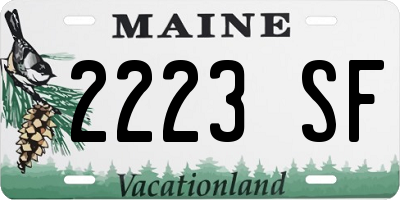 ME license plate 2223SF