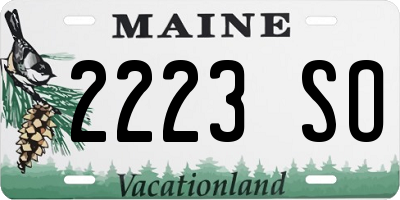 ME license plate 2223SO
