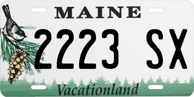 ME license plate 2223SX