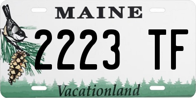 ME license plate 2223TF