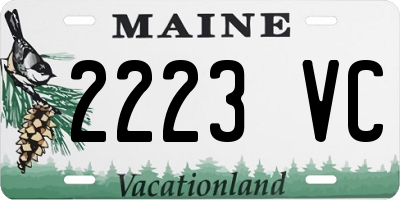 ME license plate 2223VC