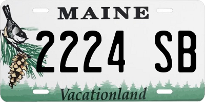 ME license plate 2224SB