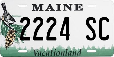 ME license plate 2224SC