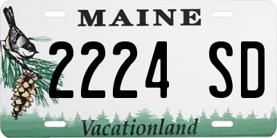 ME license plate 2224SD