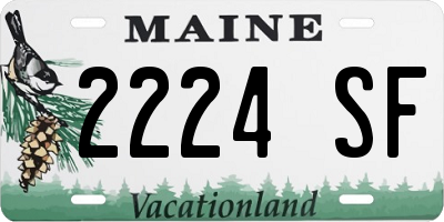 ME license plate 2224SF