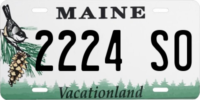 ME license plate 2224SO