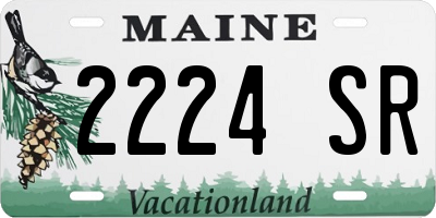 ME license plate 2224SR