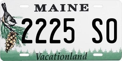 ME license plate 2225SO