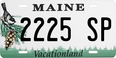 ME license plate 2225SP