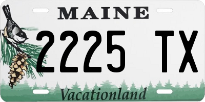 ME license plate 2225TX