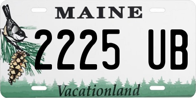 ME license plate 2225UB