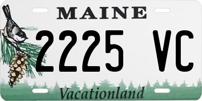 ME license plate 2225VC