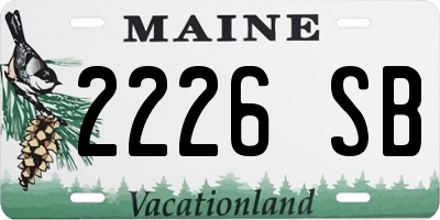 ME license plate 2226SB