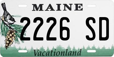 ME license plate 2226SD