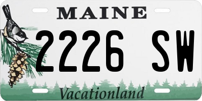 ME license plate 2226SW