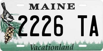 ME license plate 2226TA