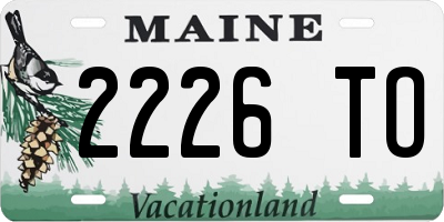 ME license plate 2226TO