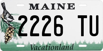 ME license plate 2226TU