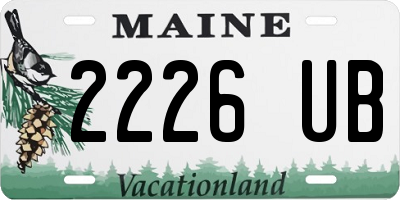 ME license plate 2226UB