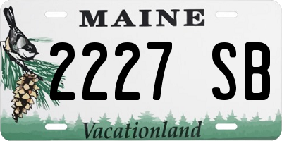 ME license plate 2227SB