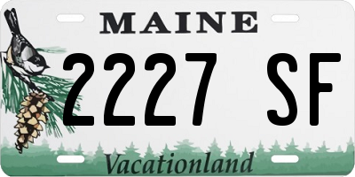 ME license plate 2227SF