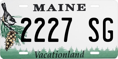 ME license plate 2227SG