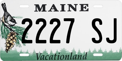 ME license plate 2227SJ