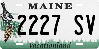 ME license plate 2227SV