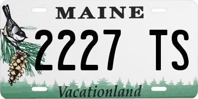 ME license plate 2227TS