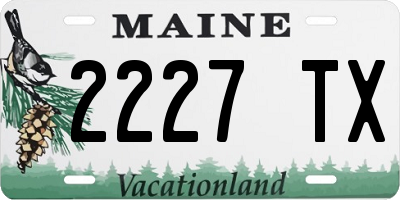 ME license plate 2227TX