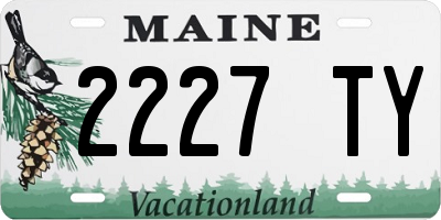 ME license plate 2227TY