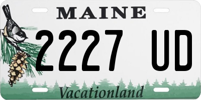 ME license plate 2227UD