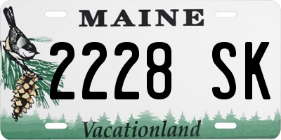 ME license plate 2228SK