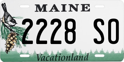 ME license plate 2228SO