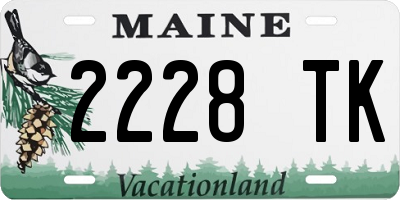ME license plate 2228TK
