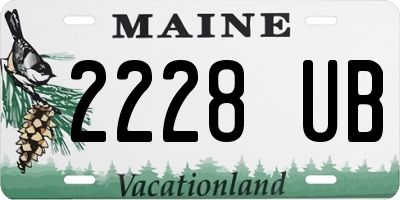 ME license plate 2228UB
