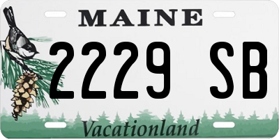 ME license plate 2229SB