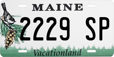 ME license plate 2229SP