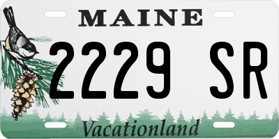 ME license plate 2229SR