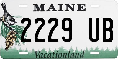 ME license plate 2229UB
