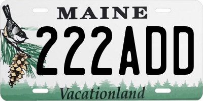 ME license plate 222ADD
