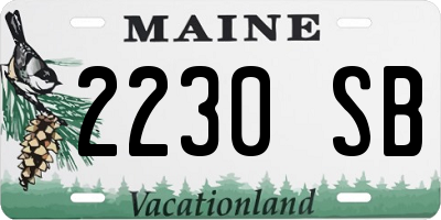 ME license plate 2230SB