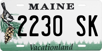 ME license plate 2230SK