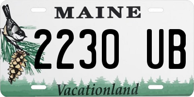ME license plate 2230UB